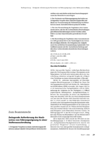 Dokument Zwingende Anforderung des Nachweises von F&uuml;hrungseignung in einer Stellenausschreibung