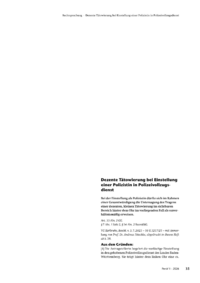 Dokument Dezente T&auml;towierung bei Einstellung einer Polizistin in Polizeivollzugsdienst