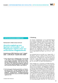 Dokument Abrechnungsbetrug zum Nachteil von Kranken- und Pflegekassen (Fehlen einer verantwortlichen Pflegefachkraft)