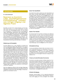 Dokument Rezension zu Gramlich/L&uuml;tke: &bdquo;Gesch&auml;ftsgeheimnisse & Whistleblowing &ndash; Leitfaden zum richtigen Umgang in der t&auml;glichen Praxis&rdquo;