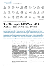 Dokument Novellierung der DGUV Vorschrift 2: Die Reise geht weiter (Teil 1 von 2)