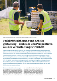Dokument Fachkr&auml;ftesicherung und Arbeitsgestaltung &ndash; Einblicke und Perspektiven aus der Veranstaltungswirtschaft