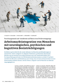 Dokument Arbeitsmarktintegration von Menschen mit neurologischen, psychischen und kognitiven Beeintr&auml;chtigungen