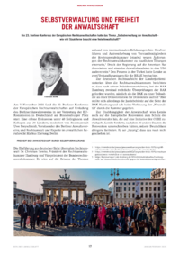 Dokument Selbstverwaltung und Freiheit der Anwaltschaft