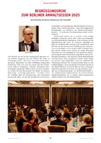 Dokument Begr&uuml;&szlig;ungsrede zum Berliner Anwaltsessen 2025