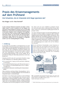 Dokument Praxis des Krisenmanagements auf dem Pr&uuml;fstand