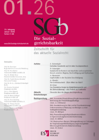 Ausgabe Die Sozialgerichtsbarkeit Ausgabe 01 2026