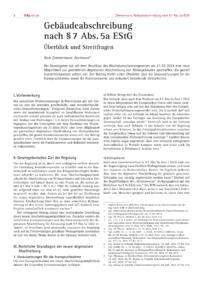 Dokument Geb&auml;udeabschreibung nach &sect; 7 Abs. 5a EStG