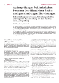 Dokument Au&szlig;enpr&uuml;fungen bei juristischen Personen des &ouml;ffentlichen Rechts und gemeinn&uuml;tzigen Einrichtungen