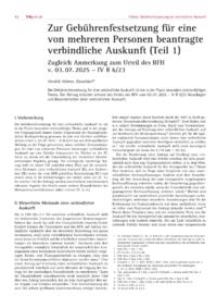 Dokument Zur Geb&uuml;hrenfestsetzung f&uuml;r eine von mehreren Personen beantragte verbindliche Auskunft (Teil 1)