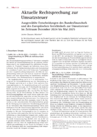 Dokument Aktuelle Rechtsprechung zur Umsatzsteuer