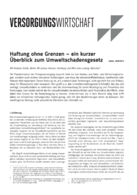 Dokument Haftung ohne Grenzen &ndash; ein kurzer &Uuml;berblick zum Umweltschadensgesetz