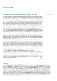 Dokument Genehmigung f&uuml;r 55 Unterwasserkraftwerke im Rhein