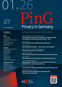 Ausgabe PinG Privacy in Germany Ausgabe 01 2026
