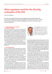 Dokument What regulators need for the first big evaluation of the DSA