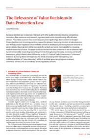 Dokument The Relevance of Value Decisions in Data Protection Law