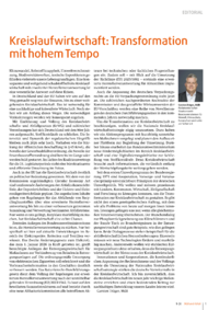 Dokument Kreislaufwirtschaft: Transformation mit hohem Tempo