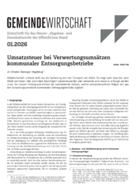 Dokument Umsatzsteuer bei Verwertungsums&auml;tzen kommunaler Entsorgungsbetriebe