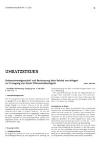 Dokument Unternehmereigenschaft und Besteuerung beim Betrieb von Anlagen zur Erzeugung von Strom (Photovoltaikanlagen)