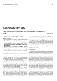 Dokument Erlass von S&auml;umniszuschl&auml;gen bei Zahlungsunf&auml;higkeit und &Uuml;berschuldung