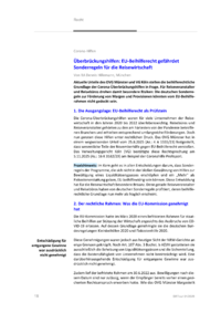 Dokument &Uuml;berbr&uuml;ckungshilfen: EU-Beihilferecht gef&auml;hrdet Sonderregeln f&uuml;r die Reisewirtschaft