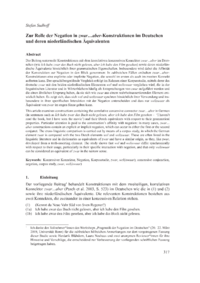 Dokument Zur Rolle der Negation in  zwar&hellip;aber -Konstruktionen im Deutschen und deren niederl&auml;ndischen &Auml;quivalenten