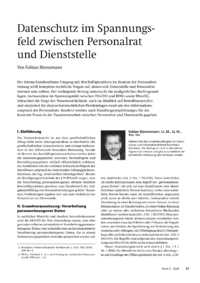 Dokument Datenschutz im Spannungsfeld zwischen Personalrat und Dienststelle