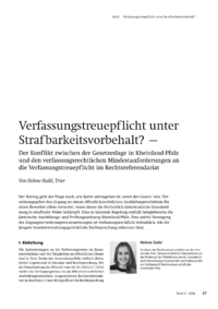 Dokument Verfassungstreuepflicht unter Straf barkeitsvorbehalt