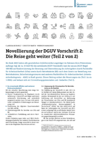Dokument Novellierung der DGUV Vorschrift 2: Die Reise geht weiter (Teil 2 von 2)