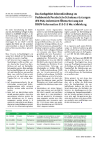 Dokument DGUV, Fachbereich PSA / Termine