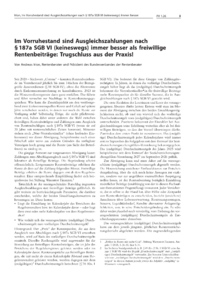 Dokument Im Vorruhestand sind Ausgleichszahlungen nach &sect; 187a SGB VI (keineswegs) immer besser als freiwillige Rentenbeitr&auml;ge: Trugschluss aus der Praxis!