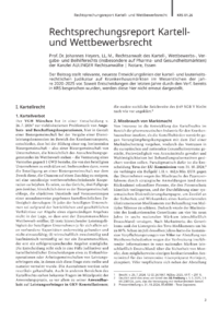 Dokument Rechtsprechungsreport Kartell- und Wettbewerbsrecht
