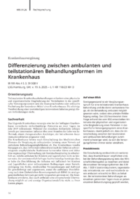 Dokument Differenzierung zwischen ambulanten und teilstation&auml;ren Behandlungsformen im Krankenhaus