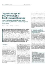 Dokument Organhaftung und D&O-Deckung bei Insolvenzverschleppung