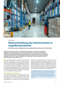 Dokument Weiterentwicklung des Arbeitsschutzes in Logistikunternehmen