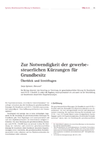 Dokument Zur Notwendigkeit der gewerbesteuerlichen K&uuml;rzungen f&uuml;r Grundbesitz