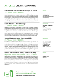 Dokument Aktuelle Online-Seminare