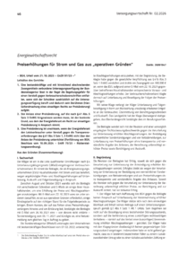 Dokument Preiserh&ouml;hungen f&uuml;r Strom und Gas aus &bdquo;operativen Gr&uuml;nden&ldquo;