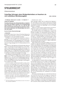 Dokument Freiwillige Zahlungen eines Windparkbetreibers an Anwohner als nicht abziehbare Betriebsausgaben