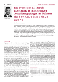 Dokument Die Promotion als Berufsausbildung in mehrstufigen Ausbildungsg&auml;ngen im Rahmen des &sect; 48 Abs. 4 Satz 1 Nr. 2a SGB VI