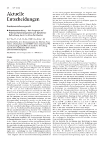 Dokument Krankenbehandlung &ndash; kein Anspruch auf Pr&auml;implantationsdiagnostik nach k&uuml;nstlicher Befruchtung durch In-Vitro-Fertilisation