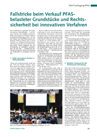 Dokument Fallstricke beim Verkauf PFAS belasteter Grundst&uuml;cke und Rechtssicherheit bei innovativen Verfahren