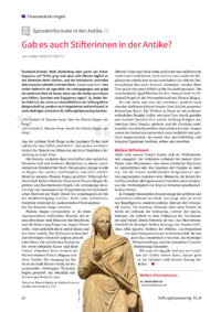 Dokument Gab es auch Stifterinnen in der Antike?