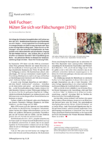 Dokument Ueli Fuchser: H&uuml;ten Sie sich vor F&auml;lschungen (1976)
