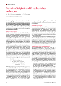 Dokument Gemeinn&uuml;tzigkeit und KI rechtssicher verbinden