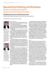 Dokument Bauwerkserhaltung und R&uuml;ckbau