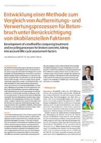 Dokument Entwicklung einer Methode zum Vergleich von Aufbereitungs- und Verwertungsprozessen f&uuml;r Betonbruch unter Ber&uuml;cksichtigung von &ouml;kobilanziellen Faktoren