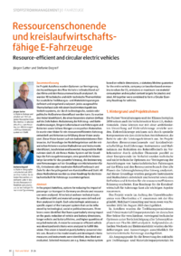 Dokument Ressourcenschonende und kreislaufwirtschaftsf&auml;hige E-Fahrzeuge