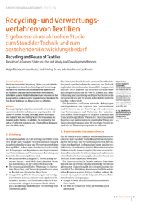 Dokument Recycling- und Verwertungsverfahren von Textilien