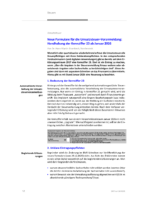 Dokument Neue Formulare f&uuml;r die Umsatzsteuer-Voranmeldung: Handhabung der Kennziffer 23 ab Januar 2026